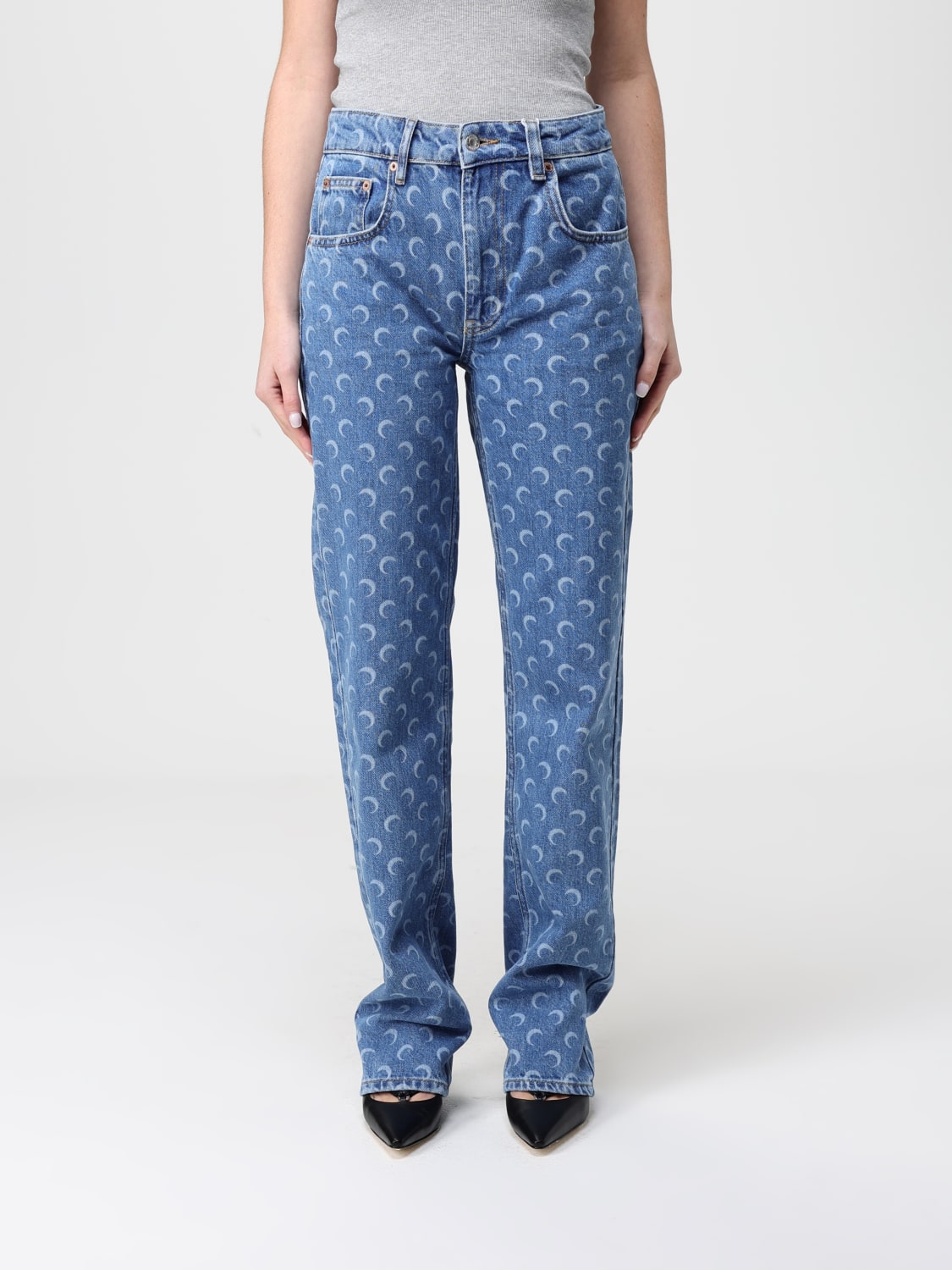 MARINE SERRE JEANS: Jeans woman Marine Serre, Blue - Img 1