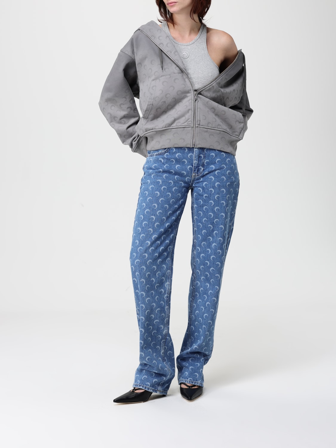 MARINE SERRE JEANS: Jeans woman Marine Serre, Blue - Img 2