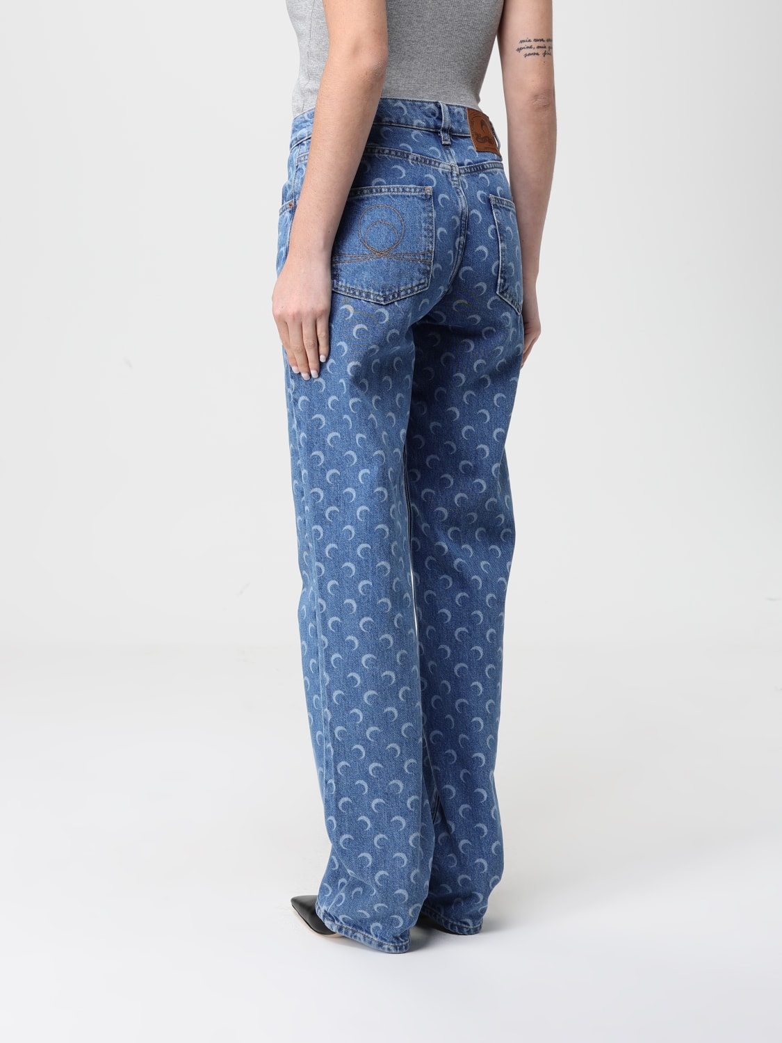 MARINE SERRE JEANS: Jeans woman Marine Serre, Blue - Img 3