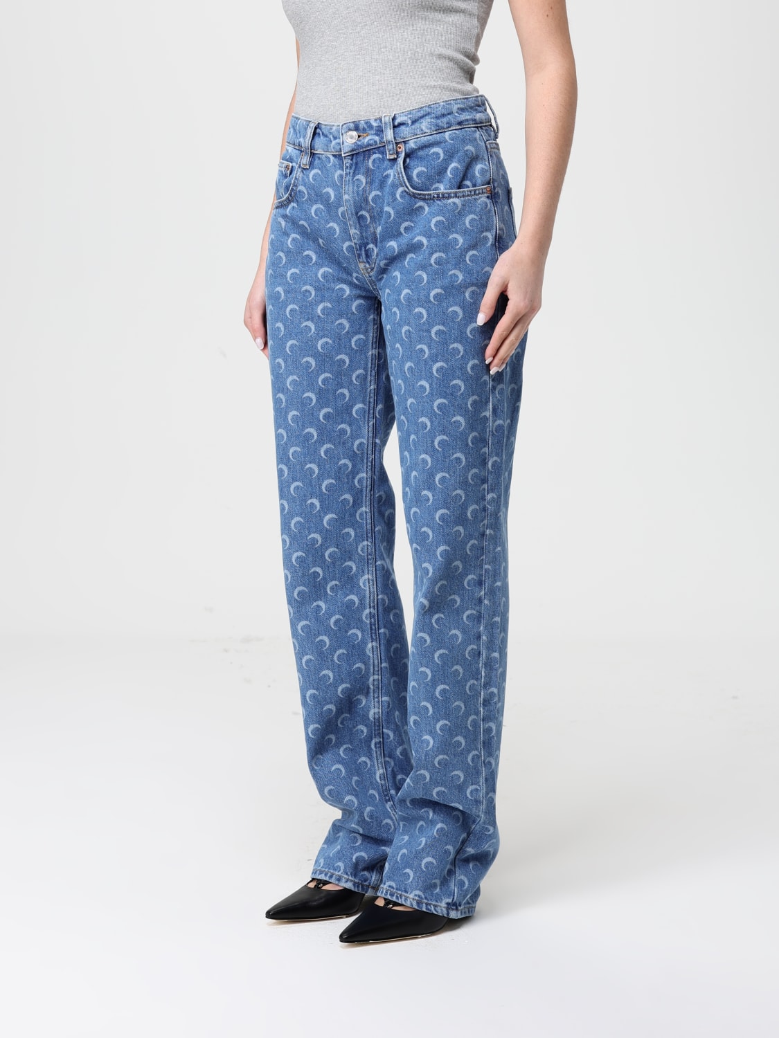 MARINE SERRE JEANS: Jeans woman Marine Serre, Blue - Img 4