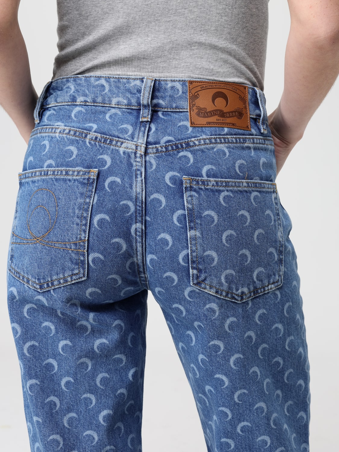 MARINE SERRE JEANS: Jeans woman Marine Serre, Blue - Img 5