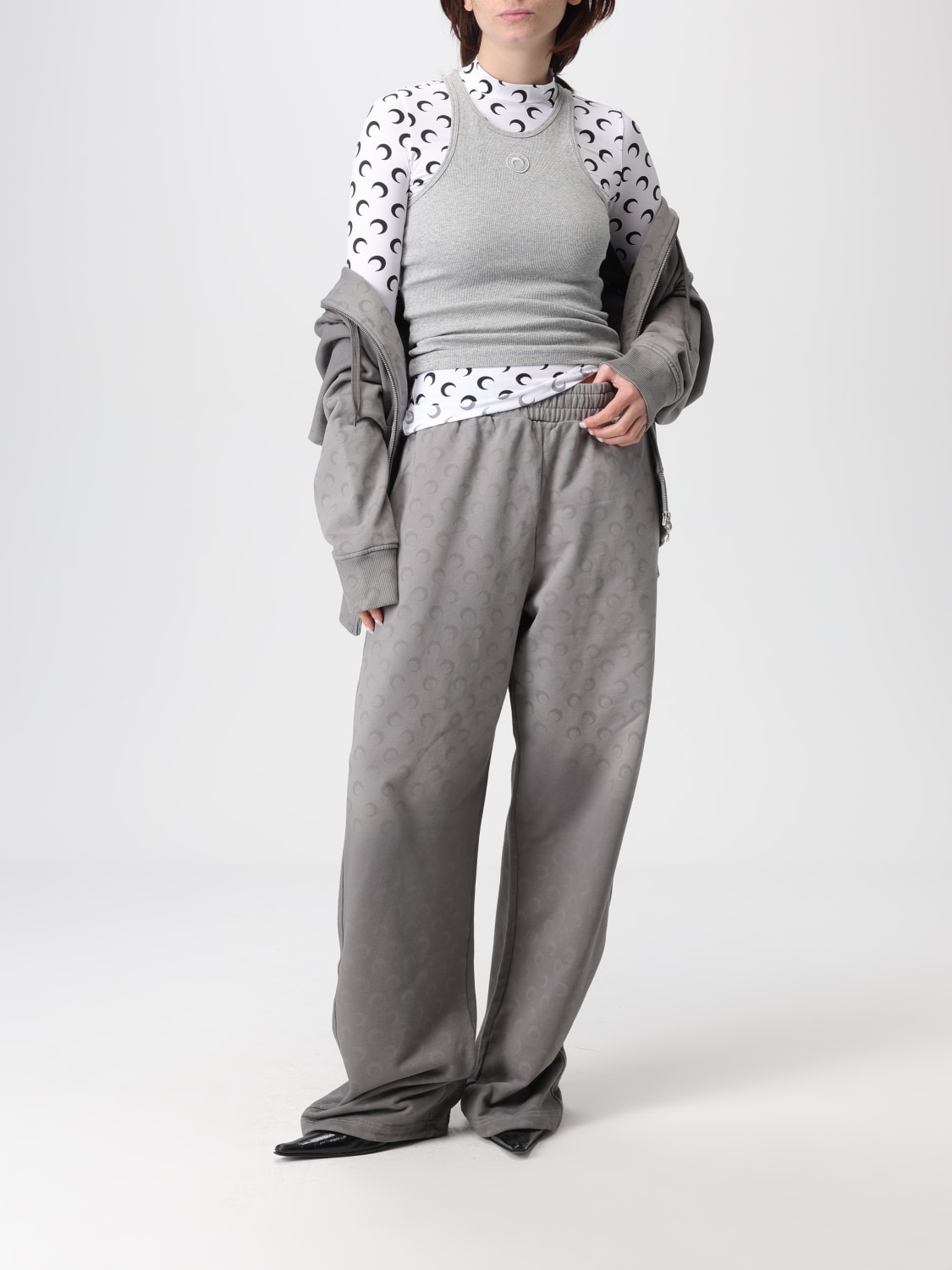 MARINE SERRE SWEAT-SHIRT: Sweat-shirt femme Marine Serre, Gris - Img 2