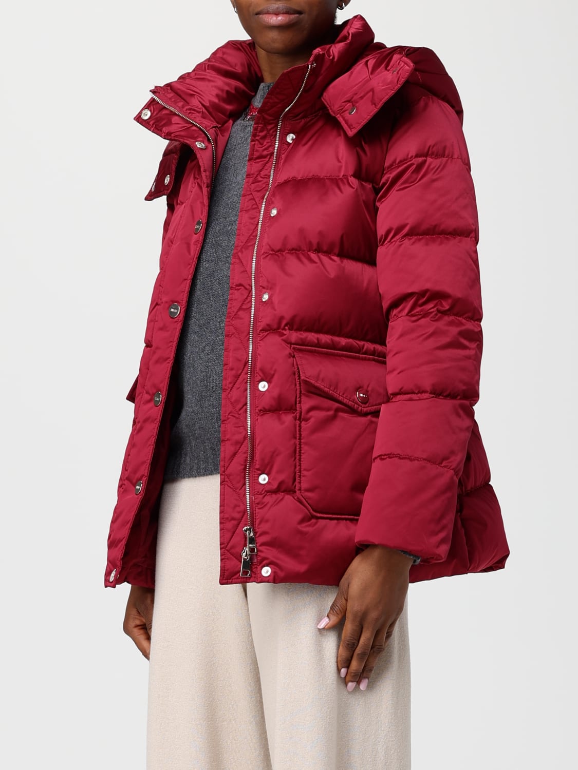 LIU JO GIACCA: Piumino con cappuccio Liu Jo in nylon , Rubino - Img 3