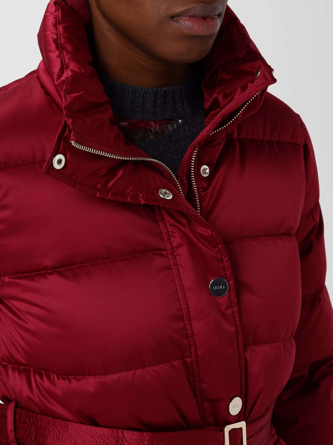 LIU JO GIACCA: Piumino con cappuccio Liu Jo in nylon , Rubino - Img 4