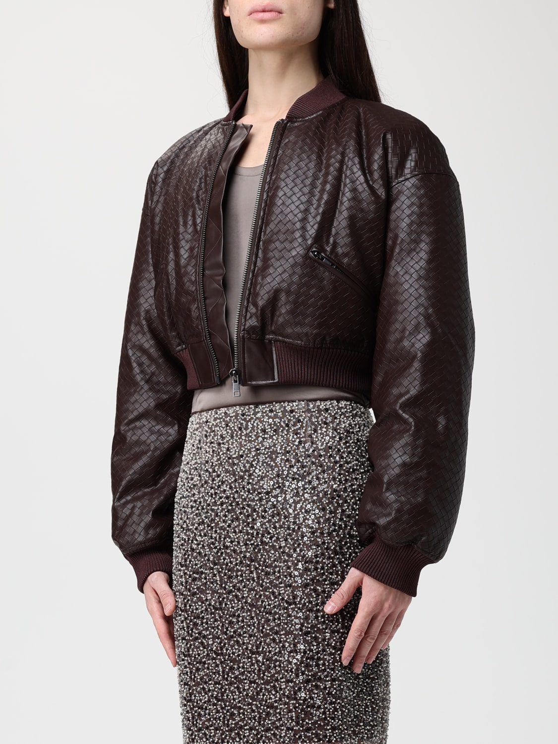 ROTATE JACKET: Jacket woman Rotate, Coffee - Img 4