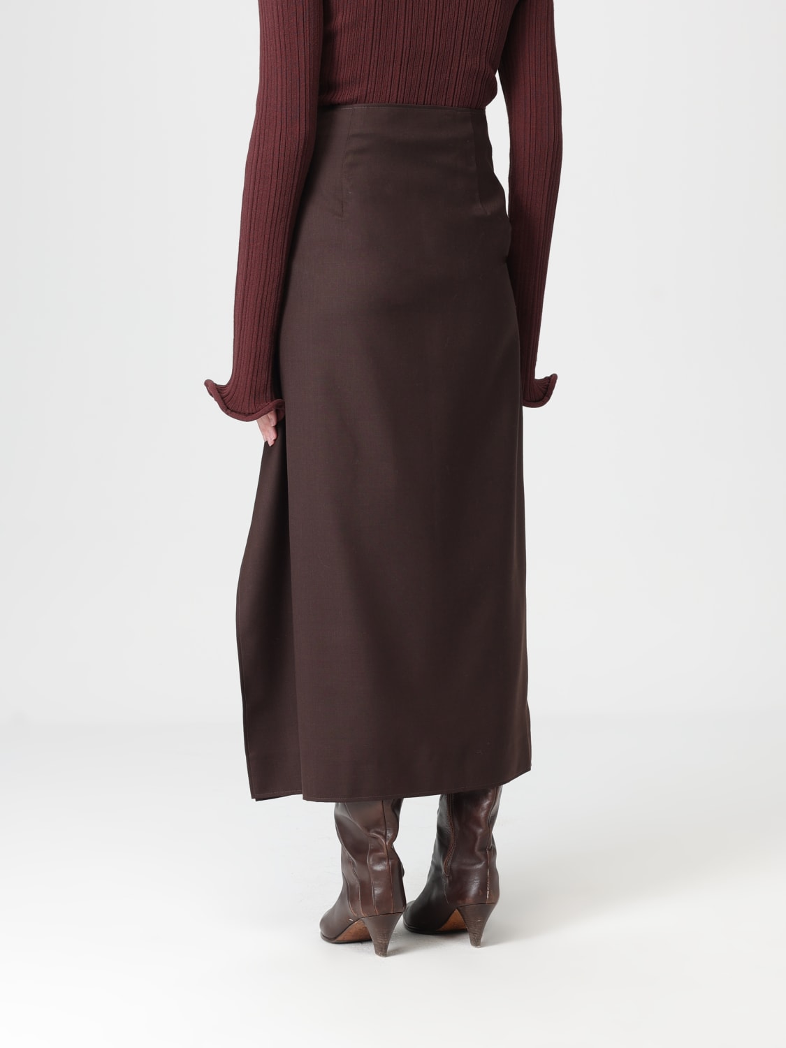 SÉFR GONNA: Gonna Séfr in misto lana , Marrone - Img 2