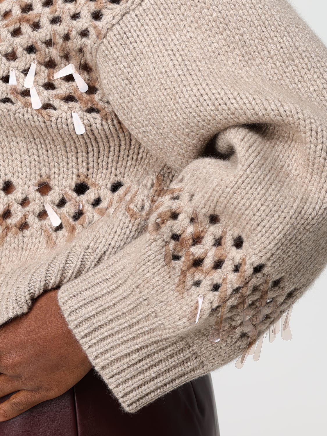 BRUNELLO CUCINELLI SWEATER: Sweater woman Brunello Cucinelli, Brown - Img 5