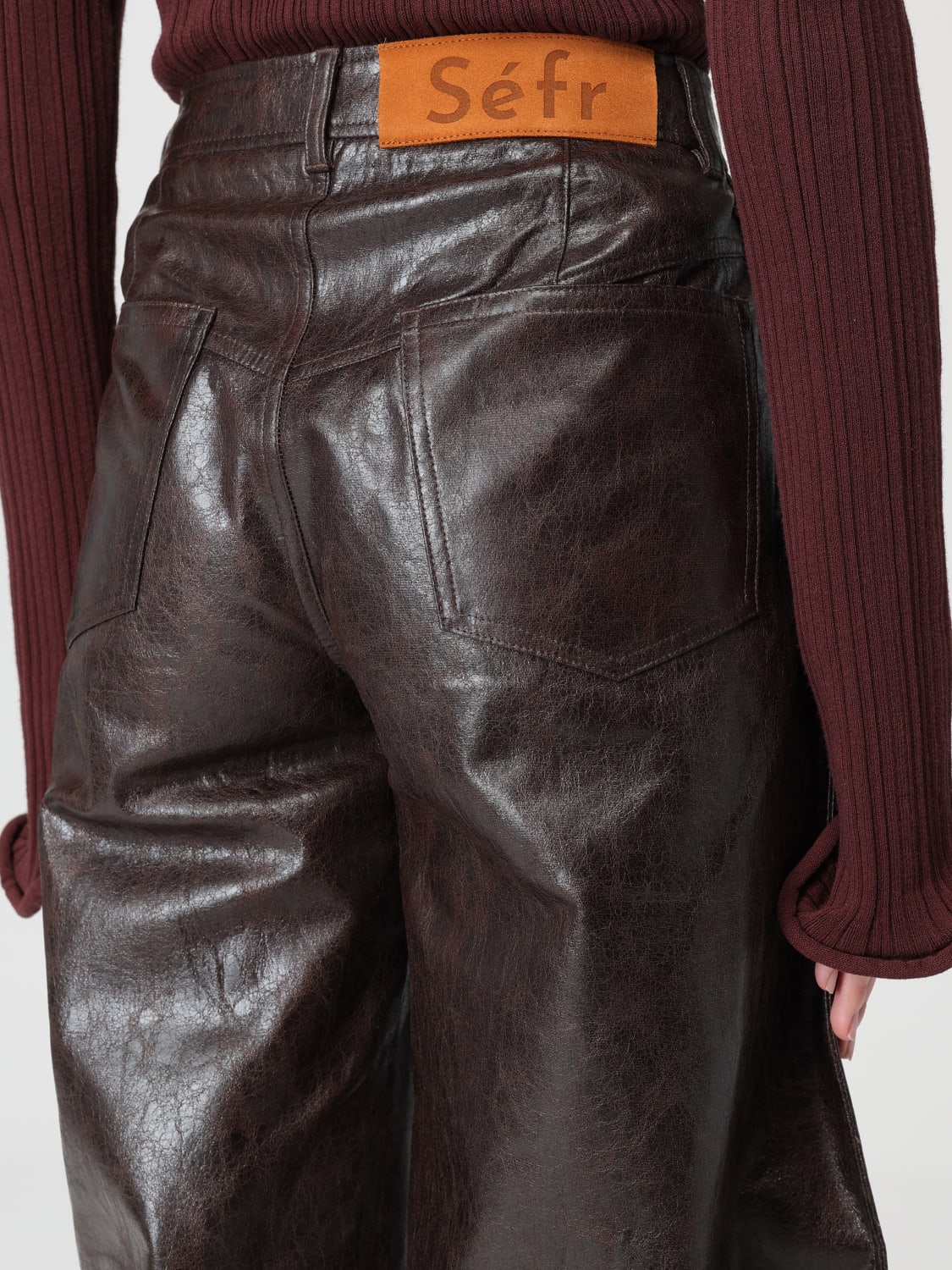 SÉFR 裤子: 裤子 女士 SÉfr, 暗色 - Img 4