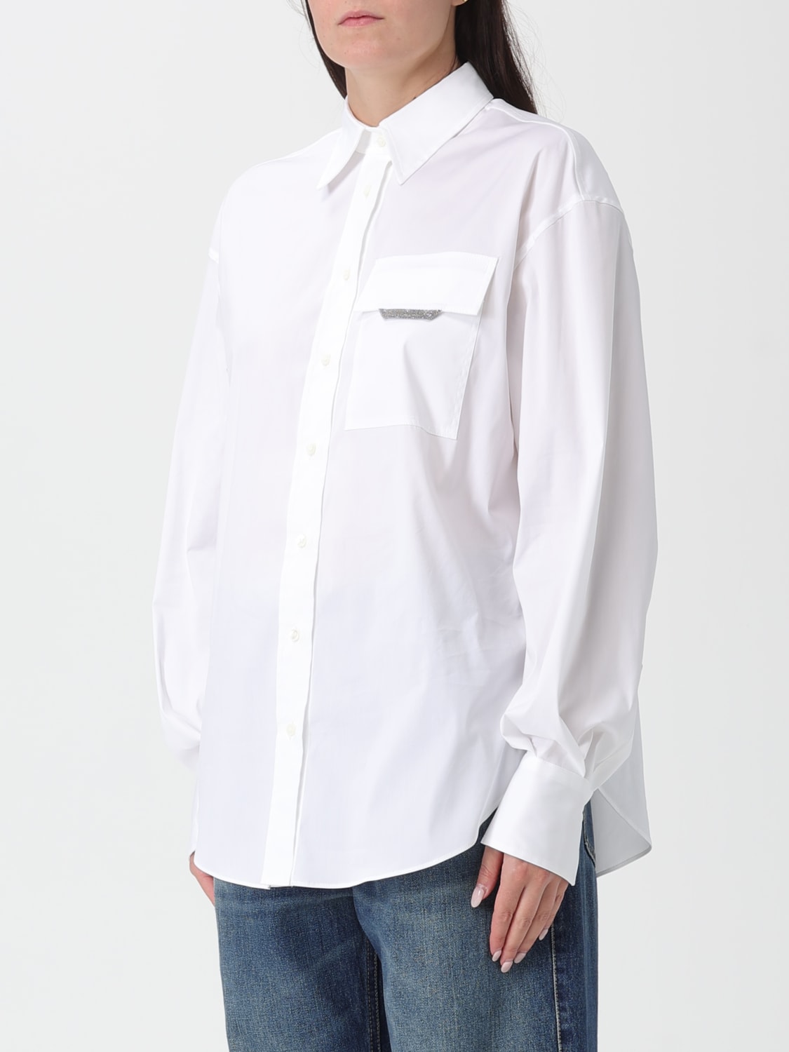BRUNELLO CUCINELLI CHEMISE: Chemise femme Brunello Cucinelli, Blanc - Img 4