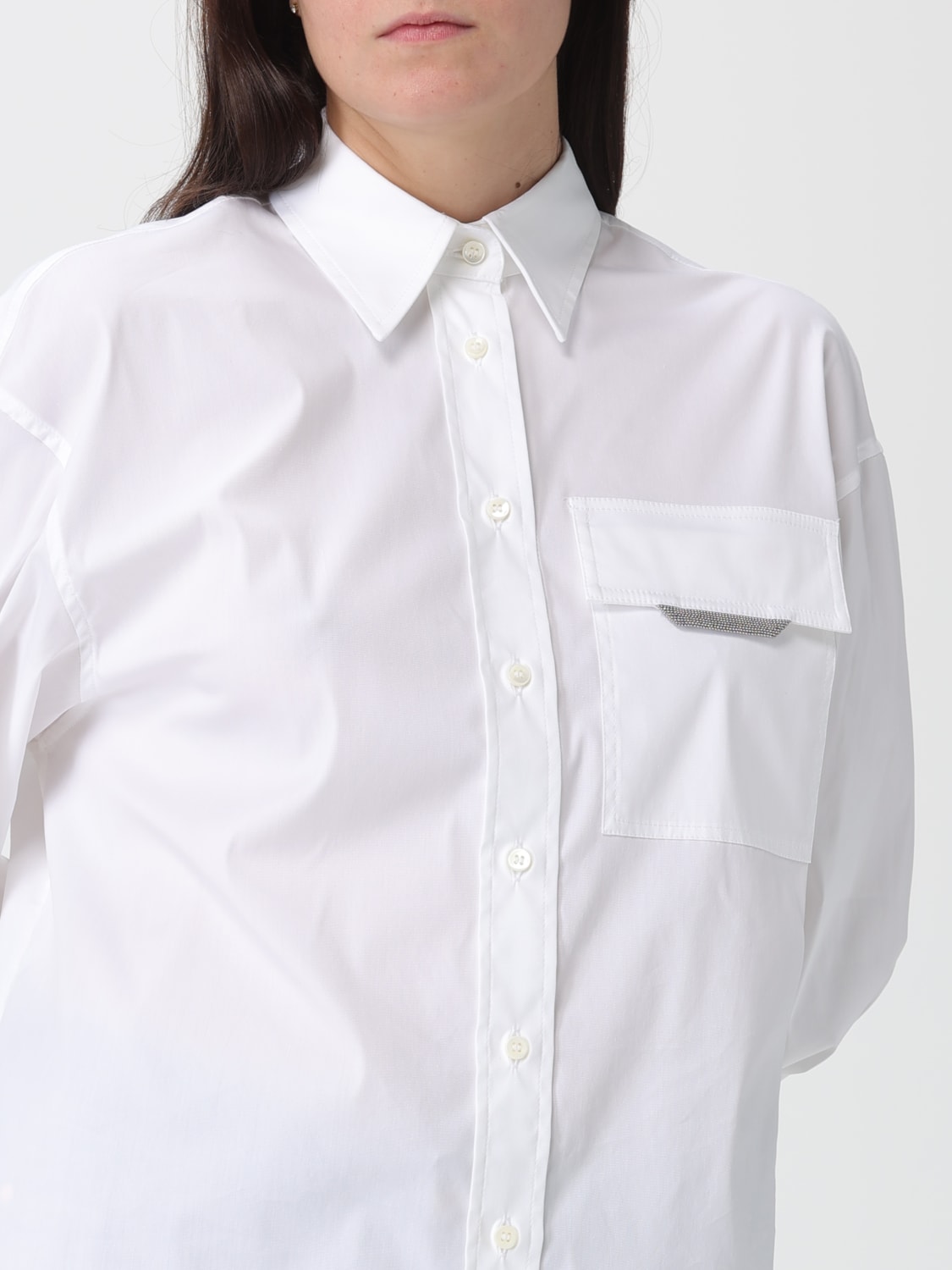 BRUNELLO CUCINELLI CHEMISE: Chemise femme Brunello Cucinelli, Blanc - Img 5