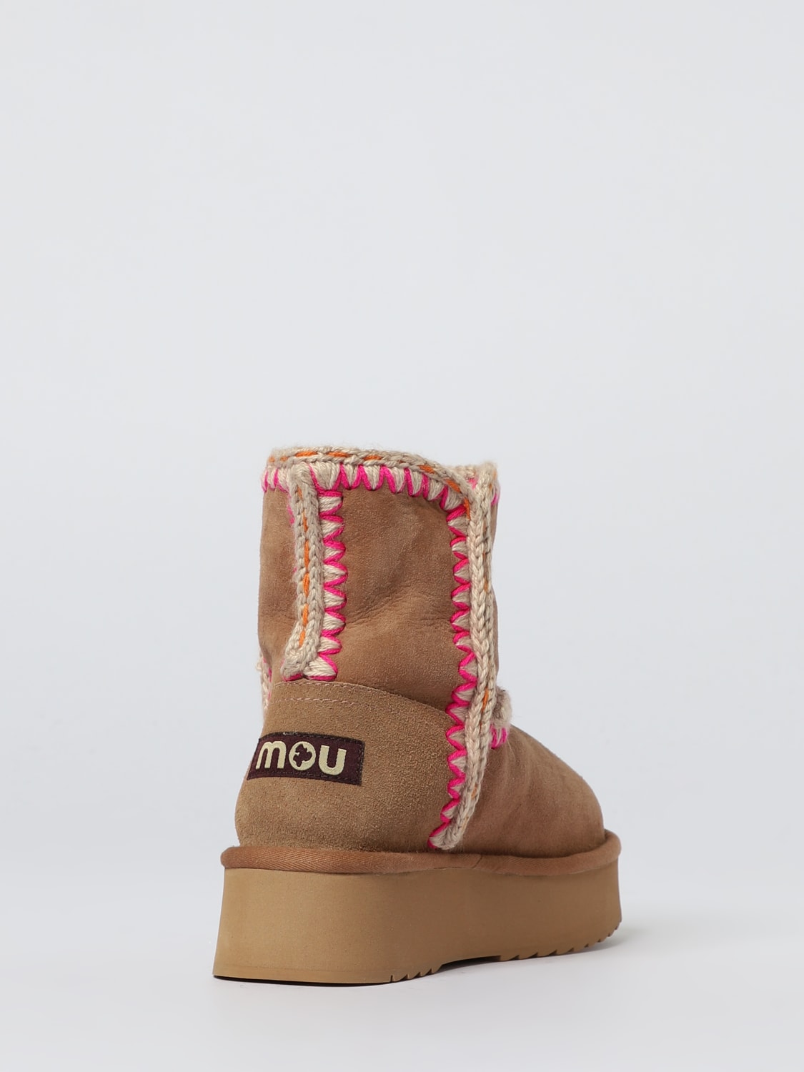 MOU BOOTS: Flat ankle boots woman Mou, Brown - Img 3