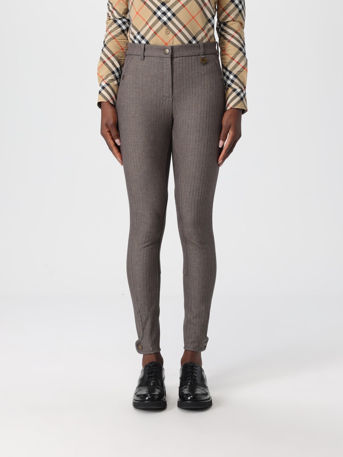 BURBERRY PANTS: Pants woman Burberry, Brown - Img 1