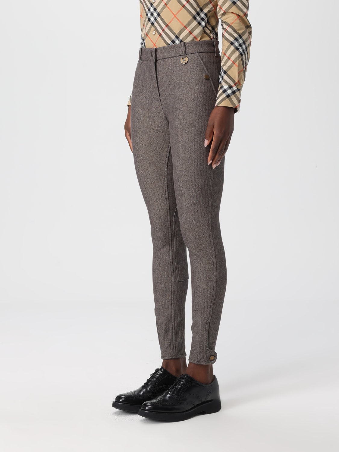 BURBERRY PANTS: Pants woman Burberry, Brown - Img 4