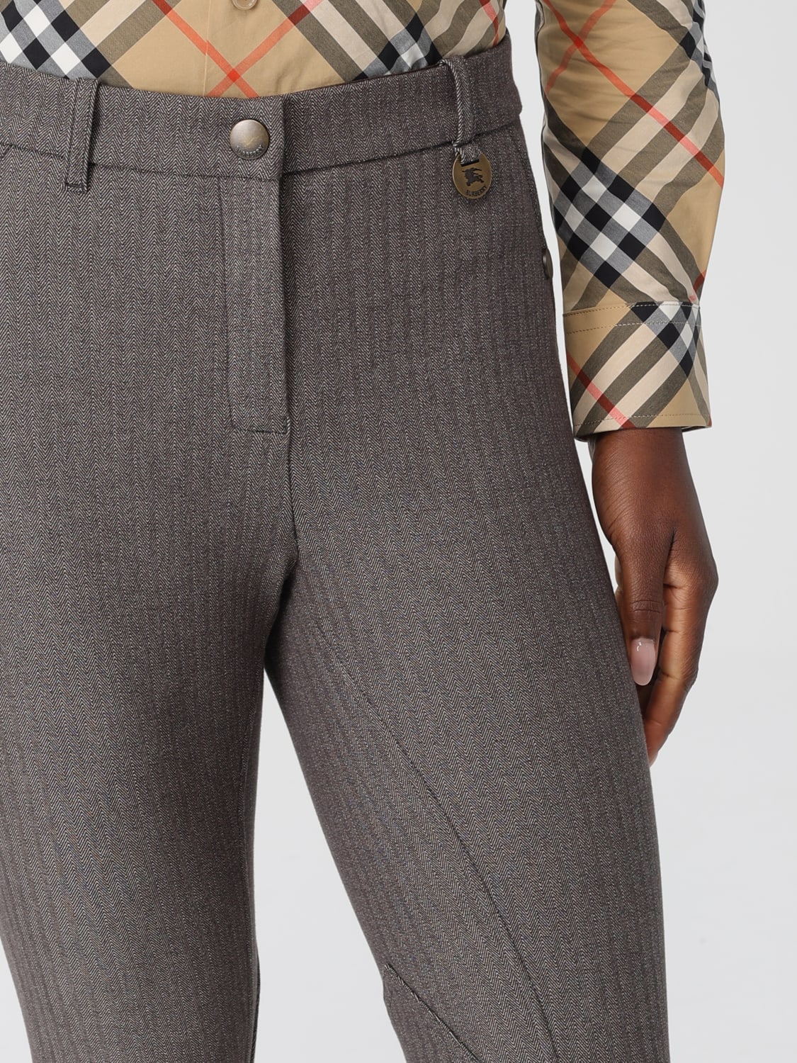 BURBERRY PANTS: Pants woman Burberry, Brown - Img 5