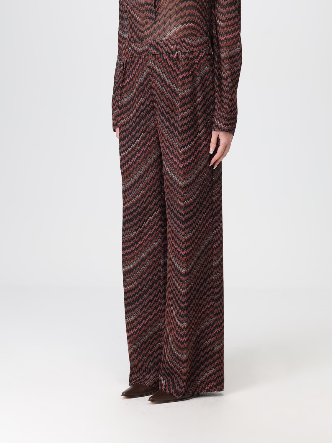 MISSONI PANTALONI: Pantalone Missoni in viscosa con motivo zig-zag, Nero - Img 4