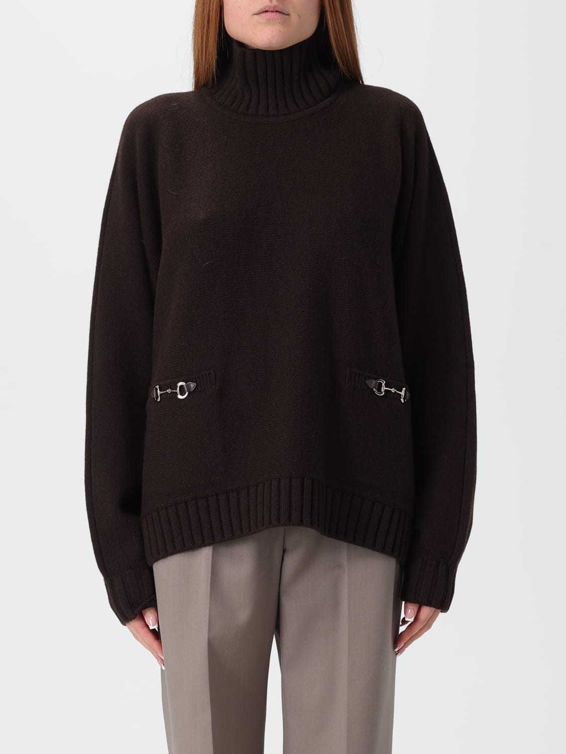 GUCCI PULLOVER: Pullover damen Gucci, Kaffee Braun - Img 1
