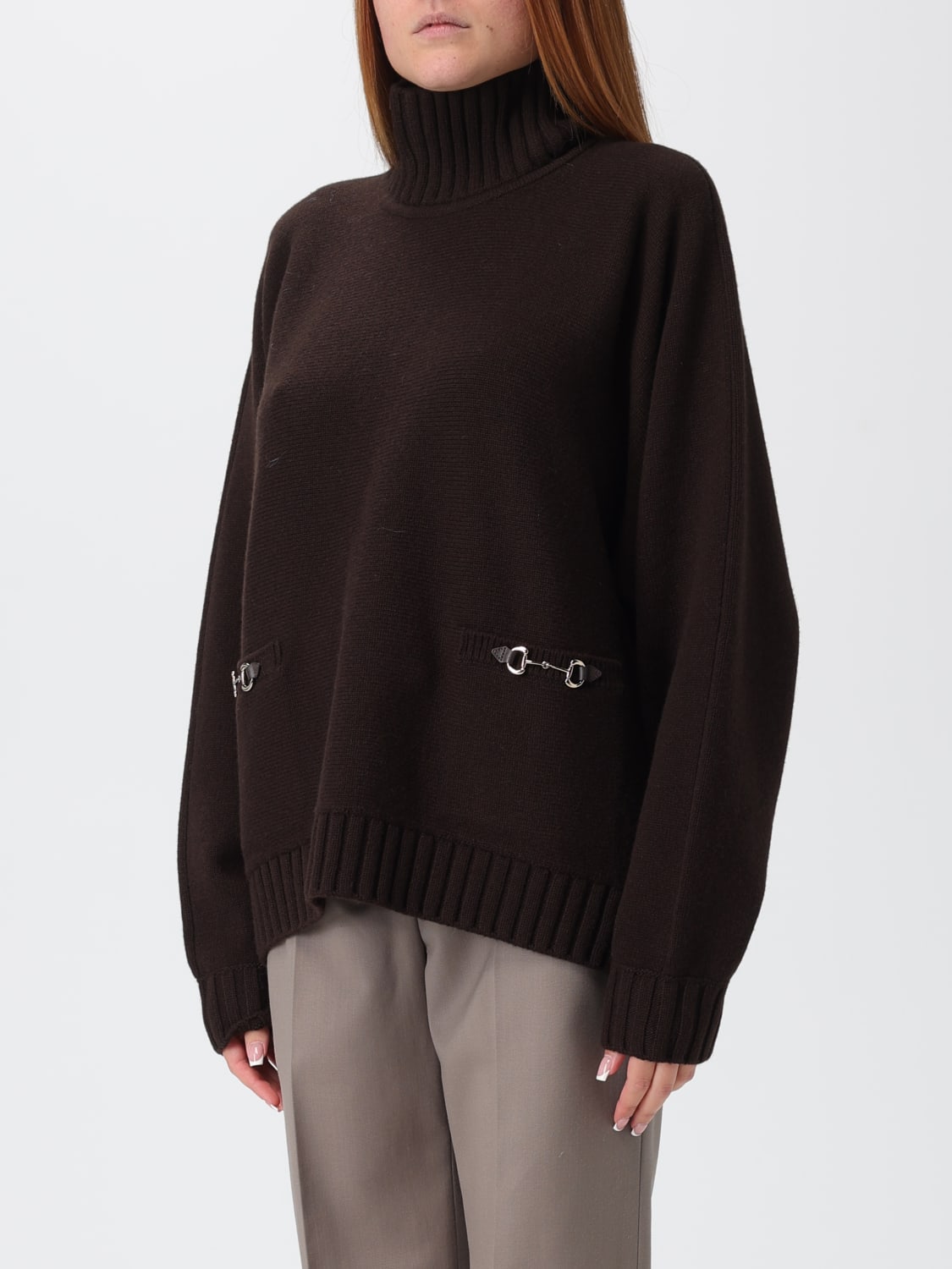 GUCCI PULLOVER: Pullover damen Gucci, Kaffee Braun - Img 4
