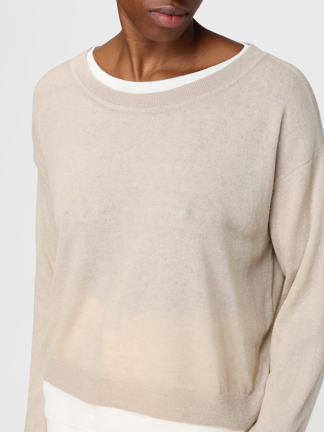 BOSS JERSEY: Jersey mujer Boss, Beige - Img 3