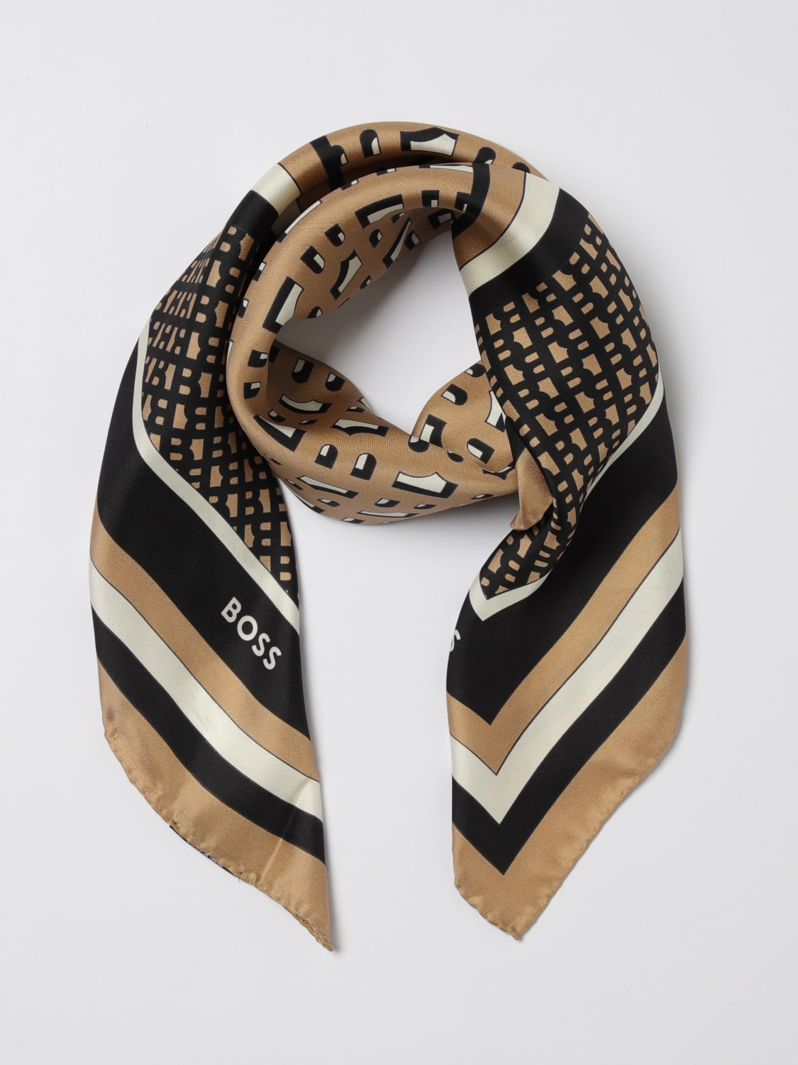 BOSS FOULARD: Écharpe femme Boss, Beige - Img 2