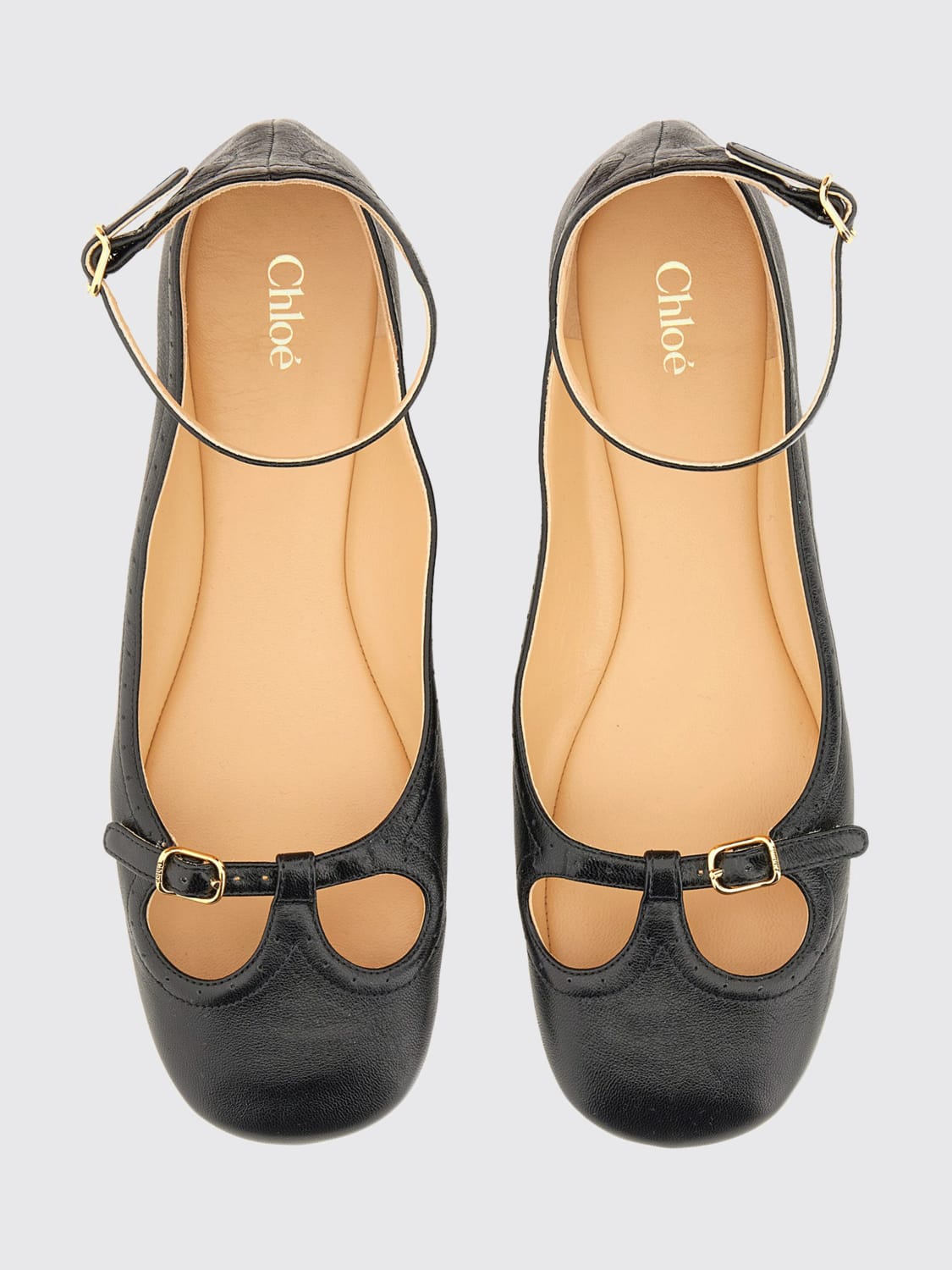 CHLOÉ BALLERINE: Ballerina Misty Chloè in pelle , Nero - Img 4