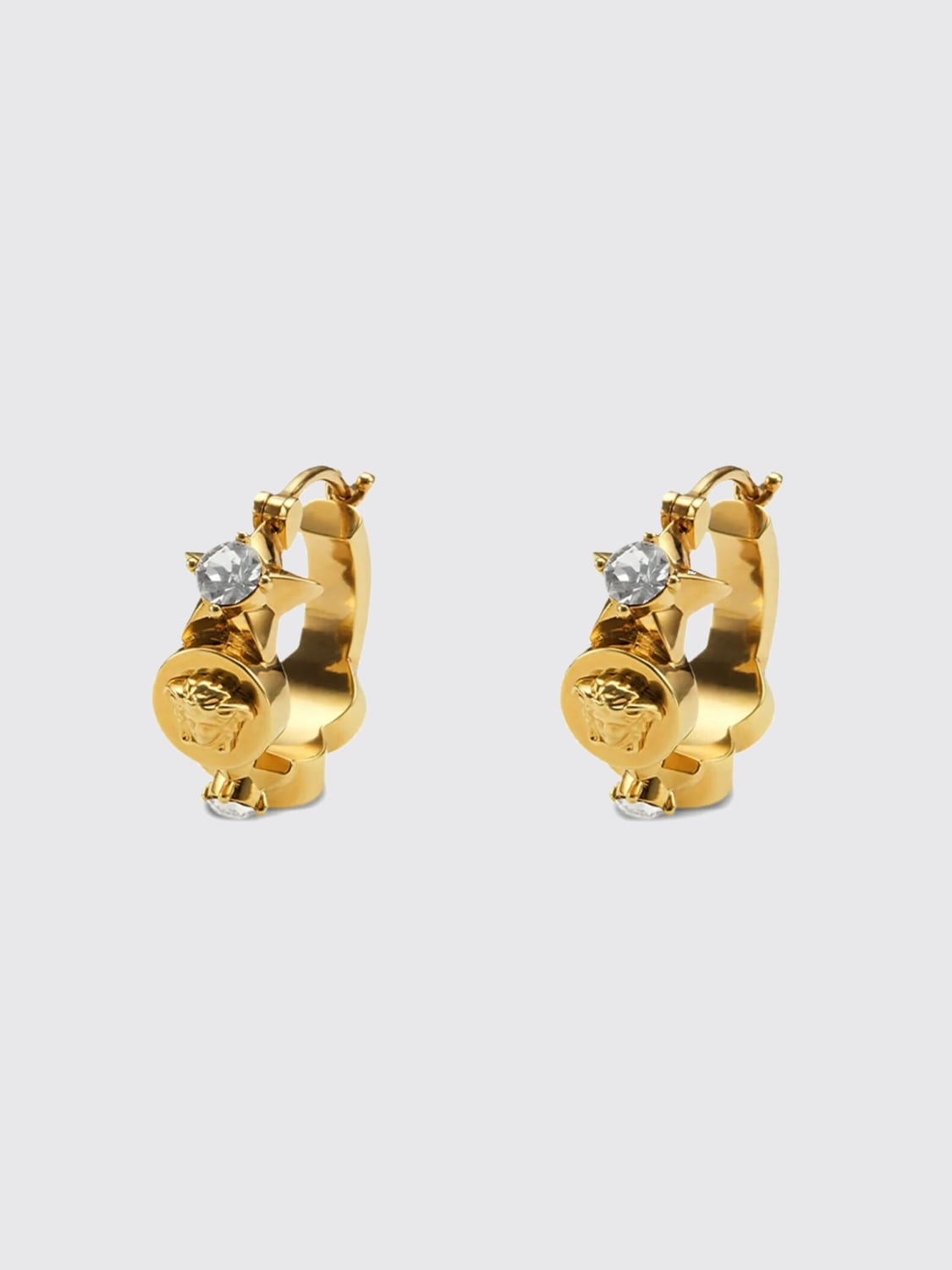 VERSACE GIOIELLO: Orecchini Versace in ottone con strass incastonati , Oro - Img 1