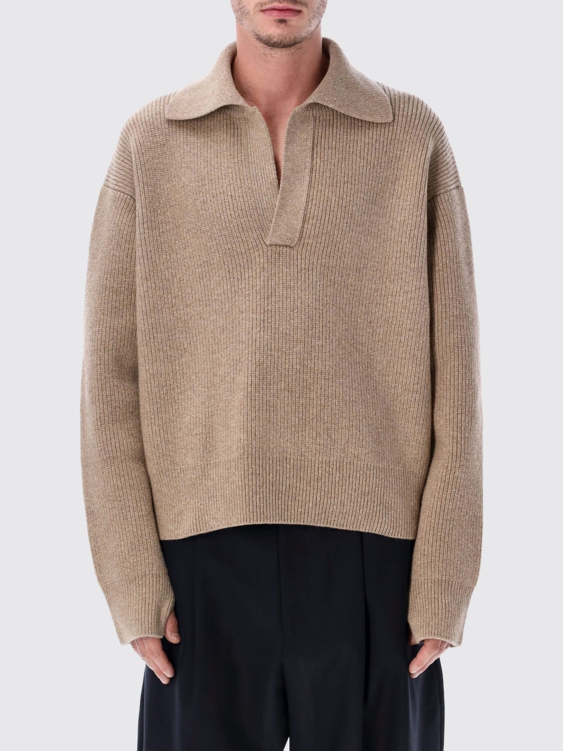 STUDIO NICHOLSON POLO SHIRT: Sweater men Studio Nicholson, Beige - Img 1