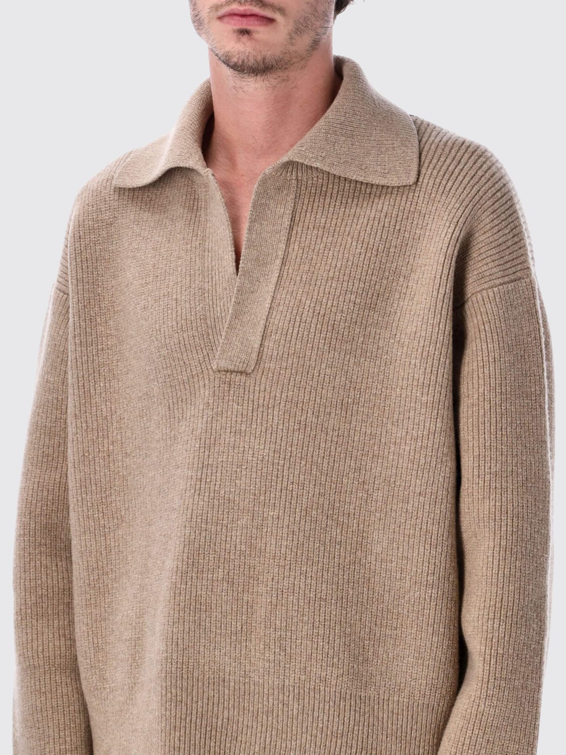 STUDIO NICHOLSON POLO SHIRT: Sweater men Studio Nicholson, Beige - Img 3