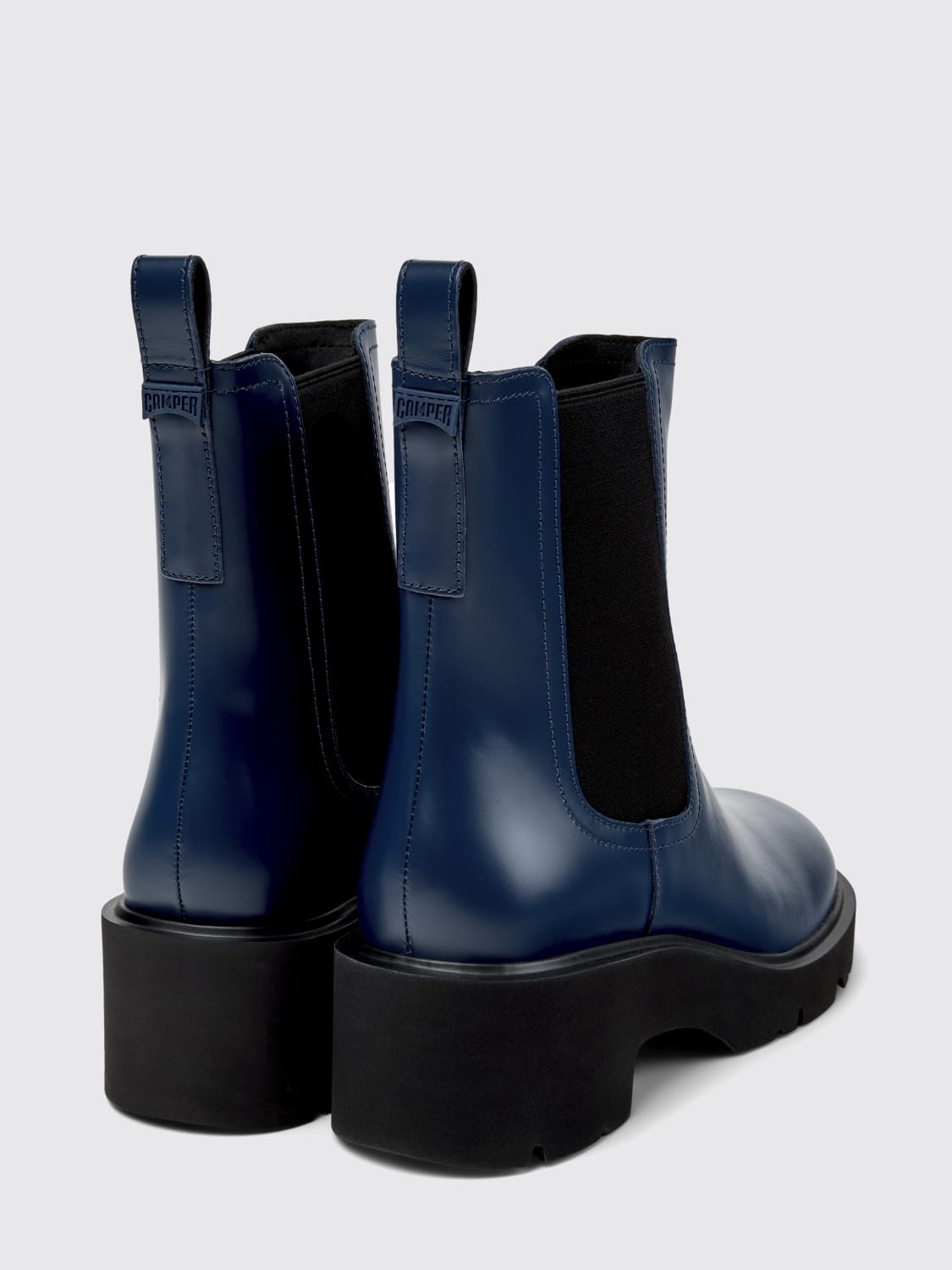 CAMPER STIVALI: Stivaletto Milah Camper in pelle spazzolata, Blue - Img 3