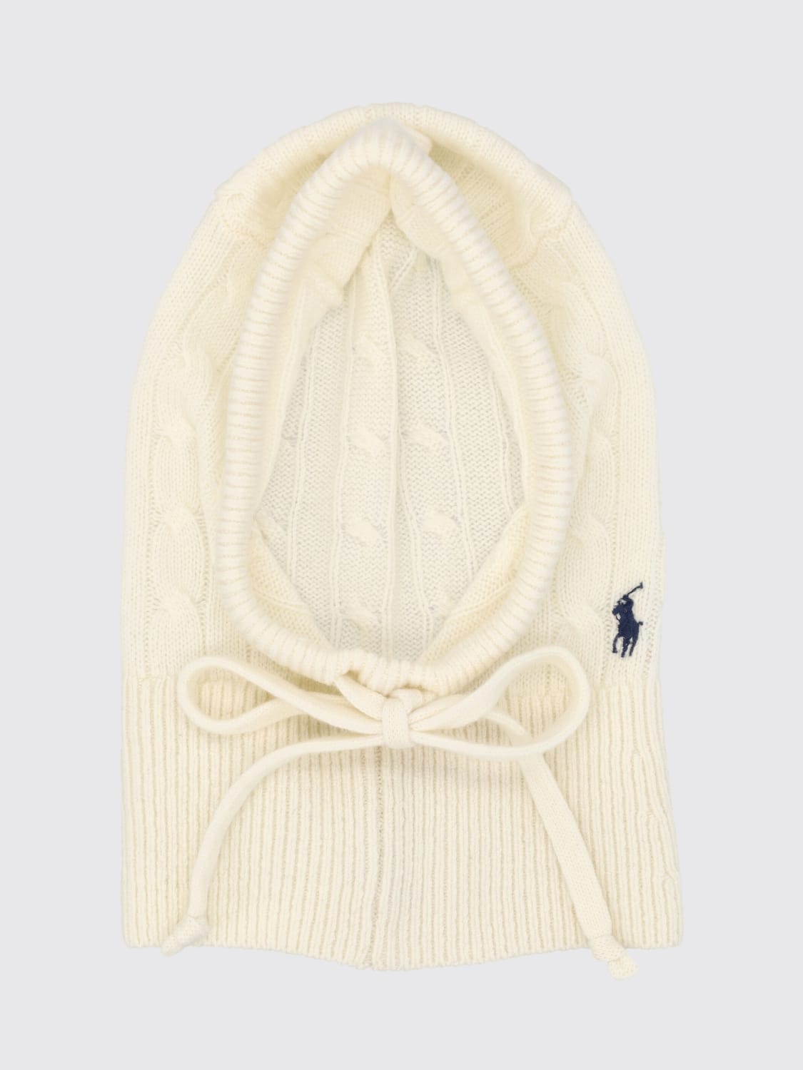POLO RALPH LAUREN BUFANDA: Sombrero mujer Polo Ralph Lauren, Blanco - Img 1