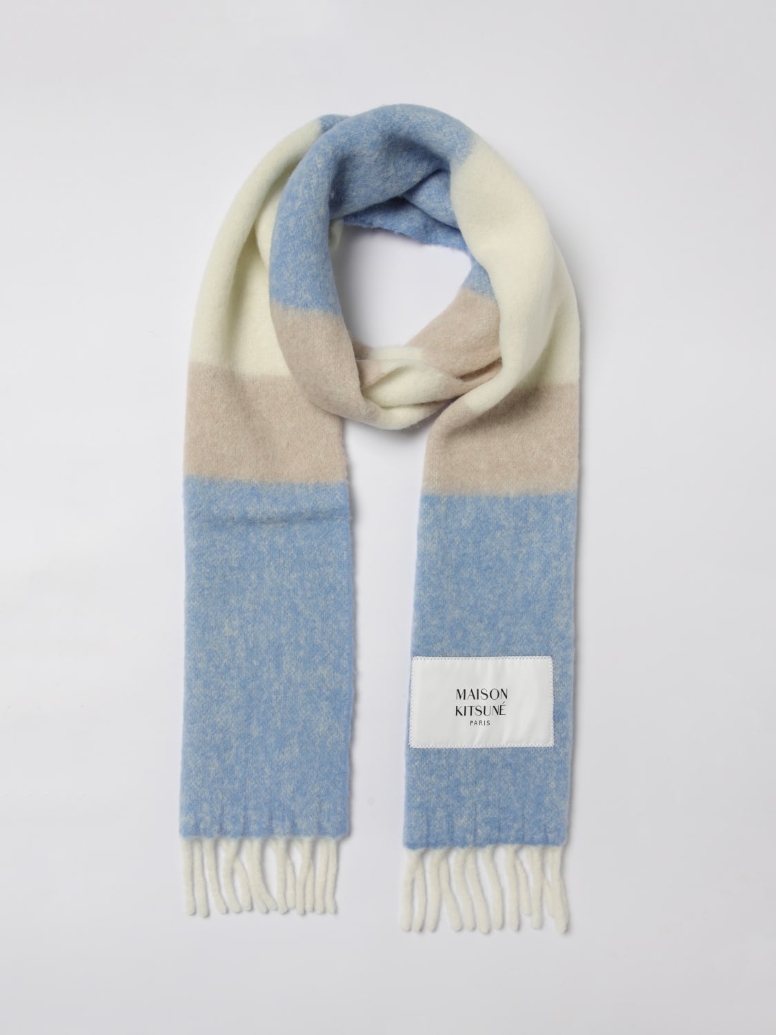 MAISON KITSUNÉ BUFANDA: Bufanda hombre Maison KitsunÉ, Celeste - Img 2
