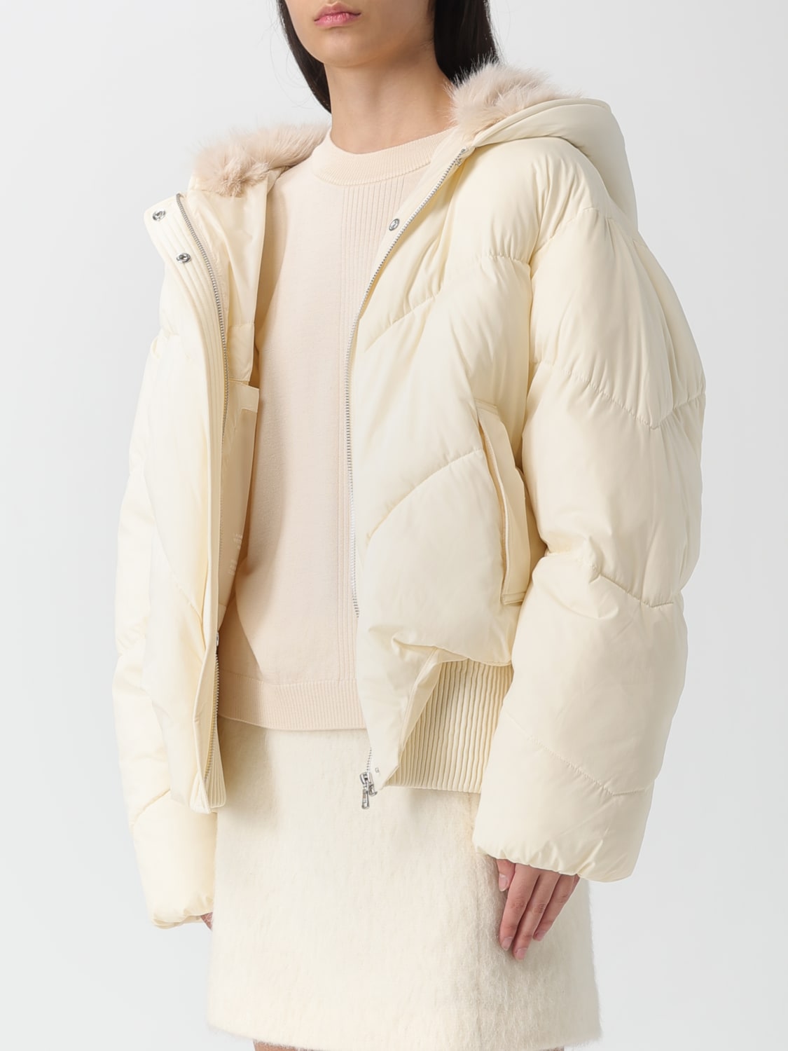 PATRIZIA PEPE JACKET: Patrizia Pepe bomber jacket with hood, White - Img 3
