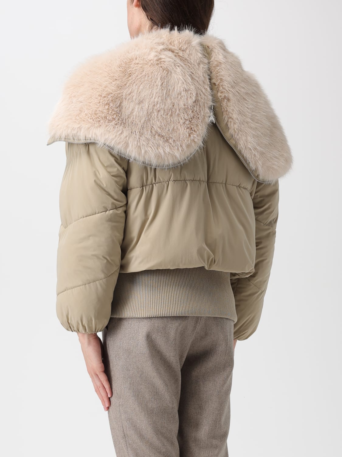 PATRIZIA PEPE JACKET: Patrizia Pepe bomber jacket with hood, Grey - Img 2