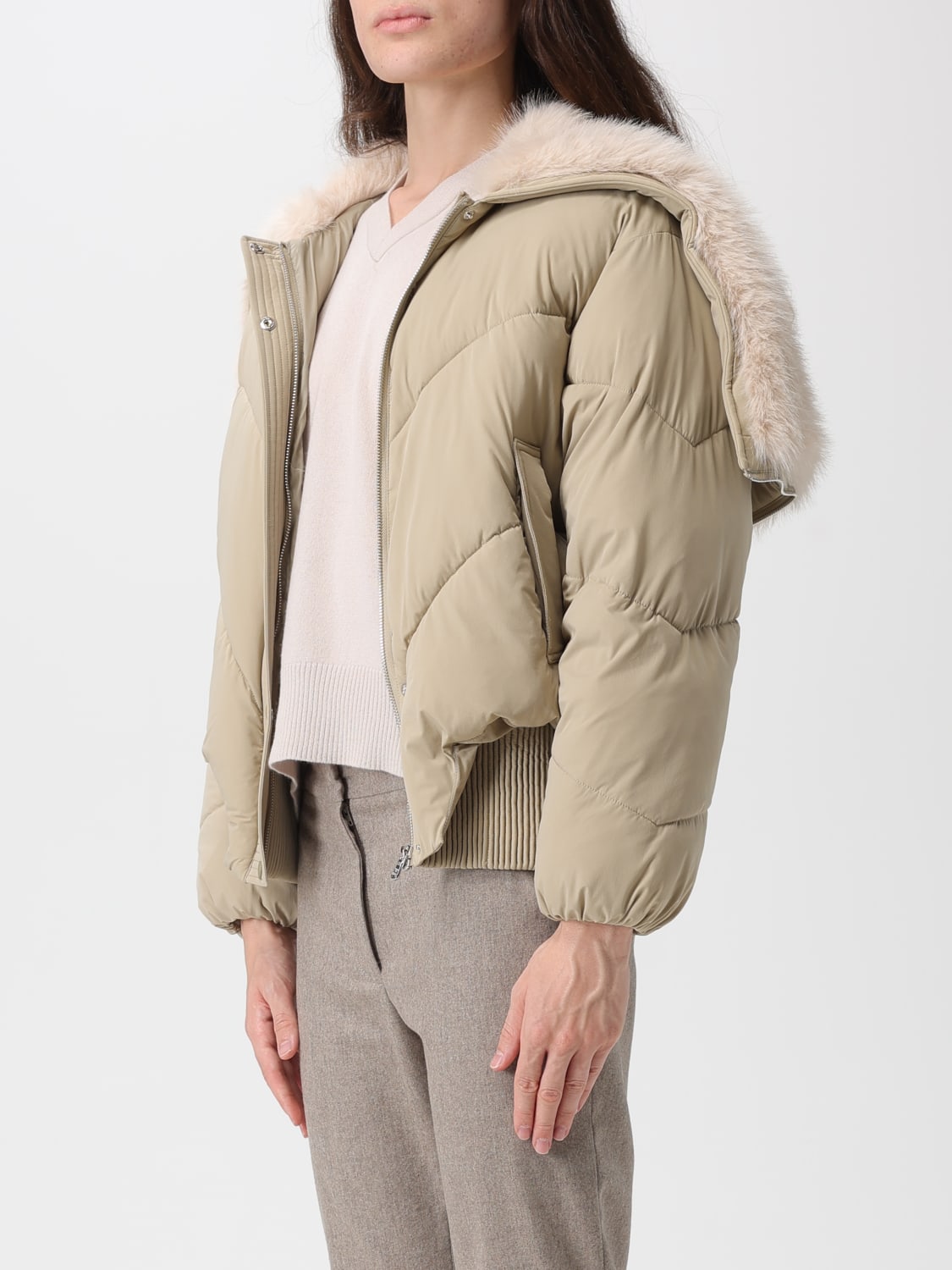 PATRIZIA PEPE JACKET: Patrizia Pepe bomber jacket with hood, Grey - Img 3