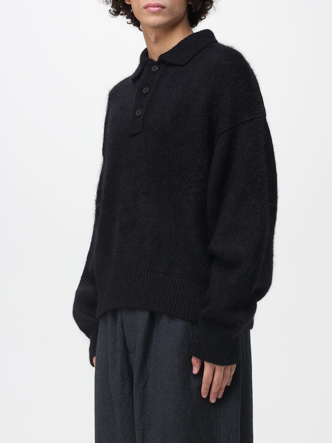 STUDIO NICHOLSON POLO SHIRT: T-shirt men Studio Nicholson, Black - Img 4