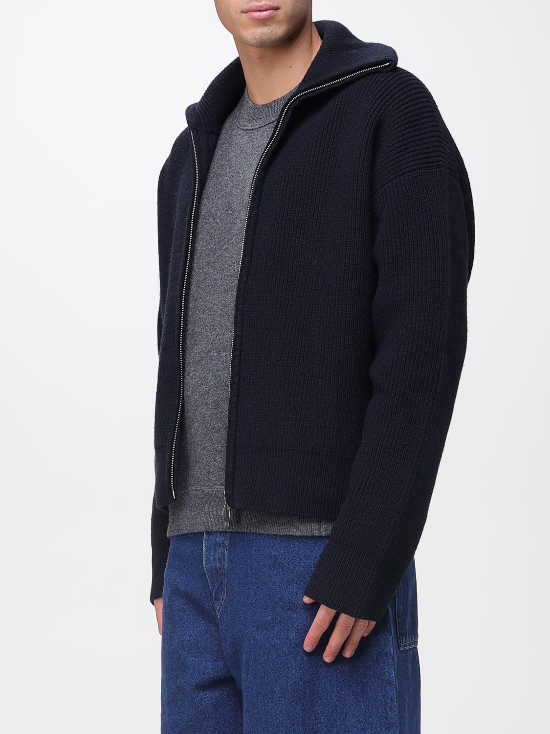 STUDIO NICHOLSON SWEATER: Cardigan men Studio Nicholson, Blue - Img 4