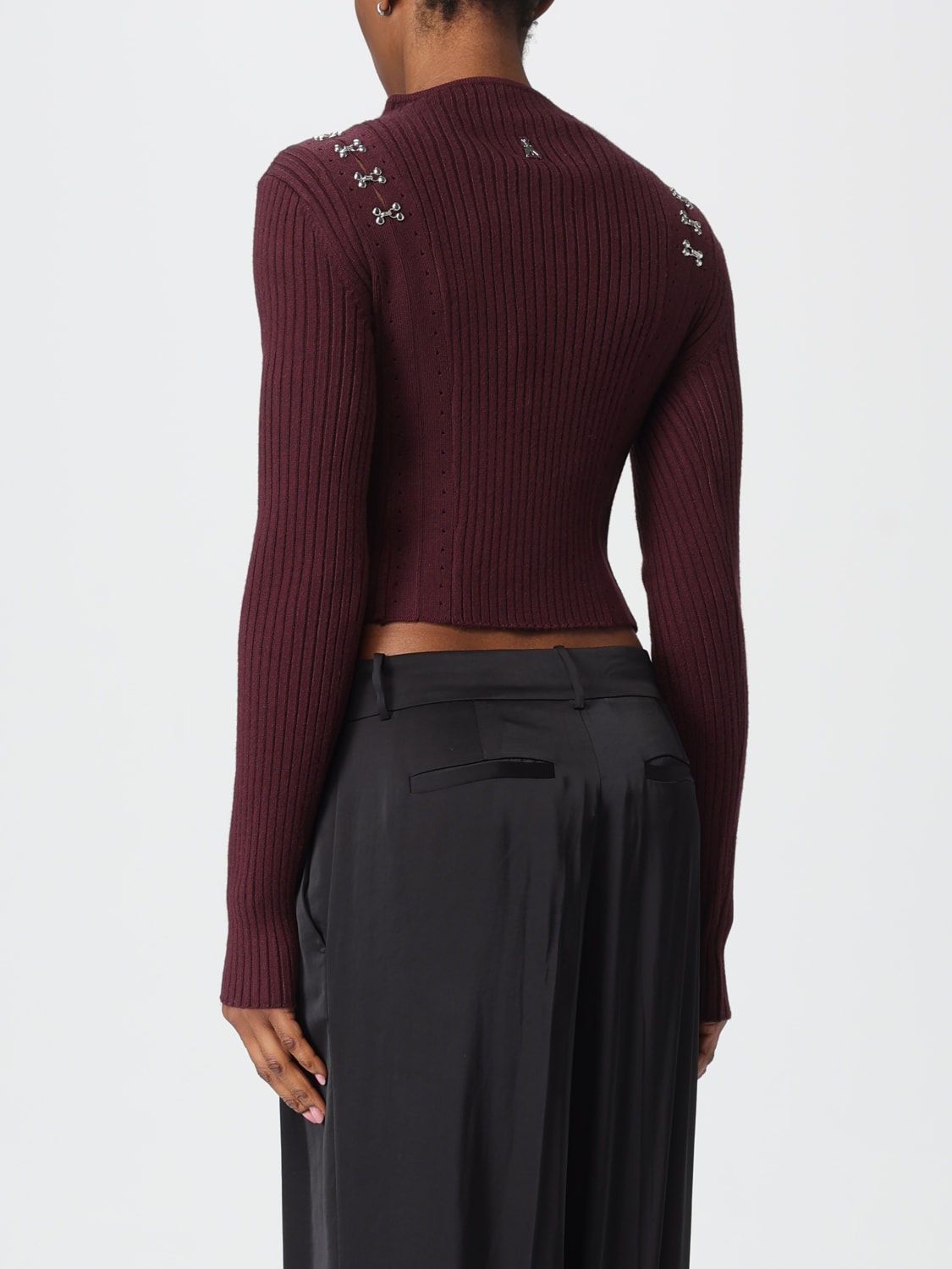 PATRIZIA PEPE MAGLIA: Maglia in misto viscosa criss cross Patrizia Pepe, Porpora - Img 2