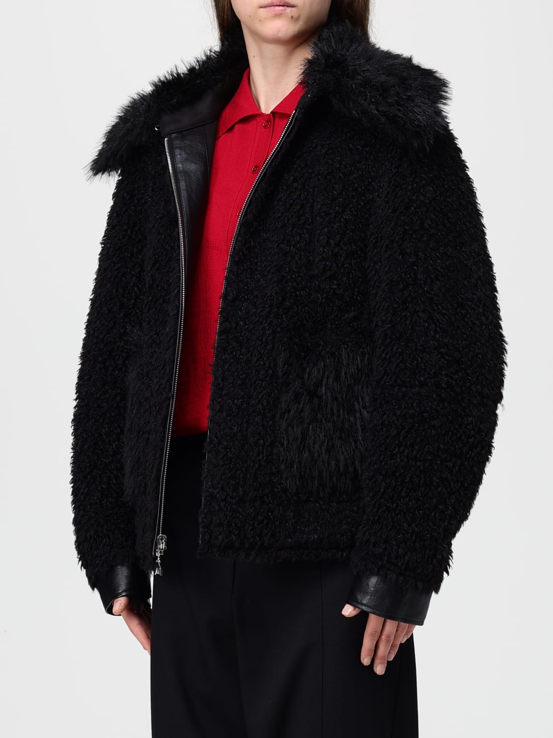 PATRIZIA PEPE FUR COAT: Jacket woman Patrizia Pepe, Black - Img 3
