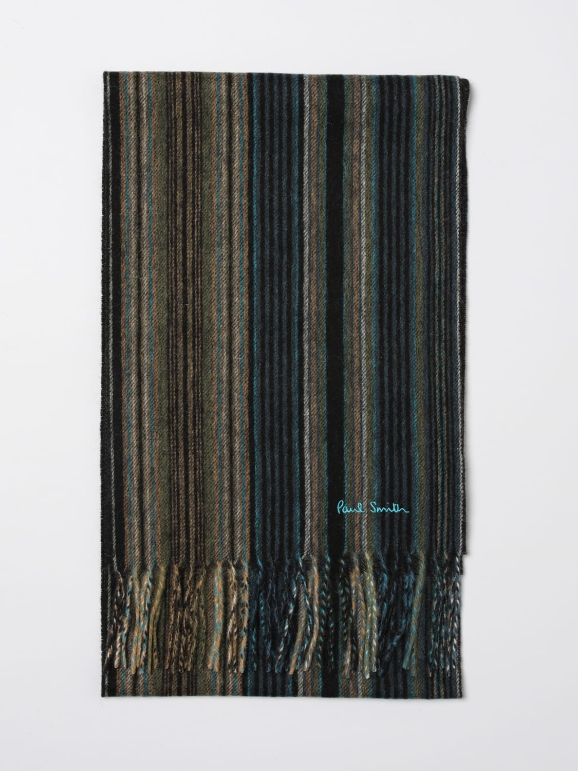 PAUL SMITH SCIARPA: Sciarpa Paul Smith in lana a righe multicolor , Nero - Img 1