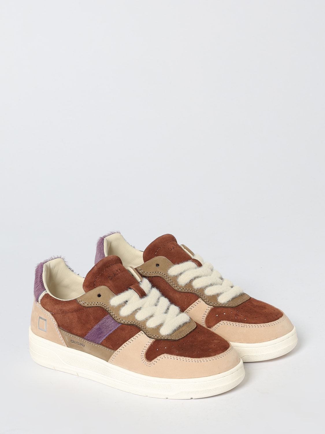 D.A.T.E. SNEAKERS: Sneakers Court 2.0 D.A.T.E. in camoscio e cavallino , Marrone - Img 2