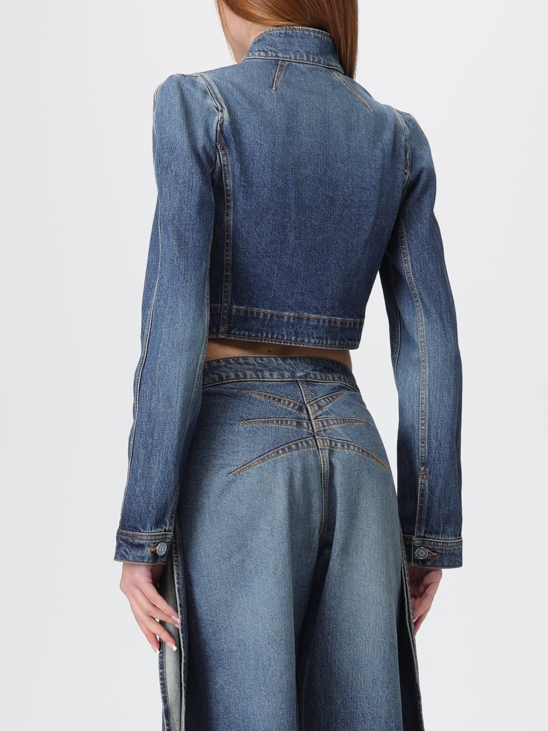 ALAÏA JACKET: Jacket woman AlaÏa, Blue - Img 3