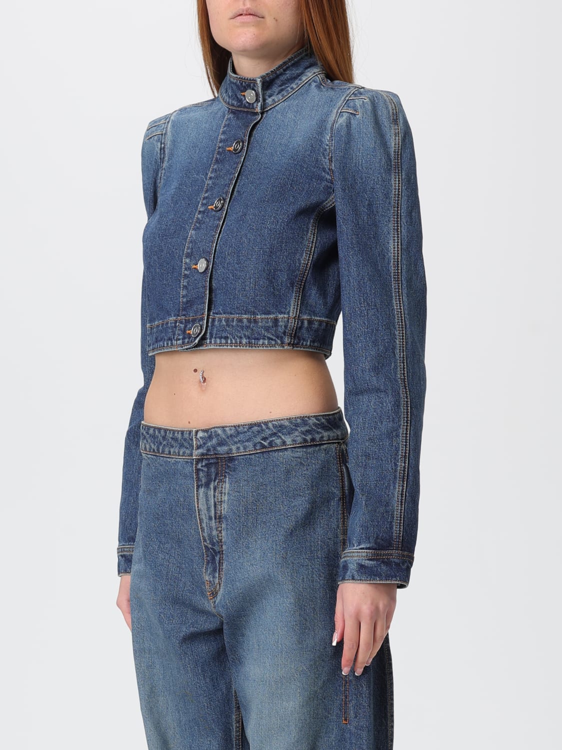 ALAÏA JACKET: Jacket woman AlaÏa, Blue - Img 4