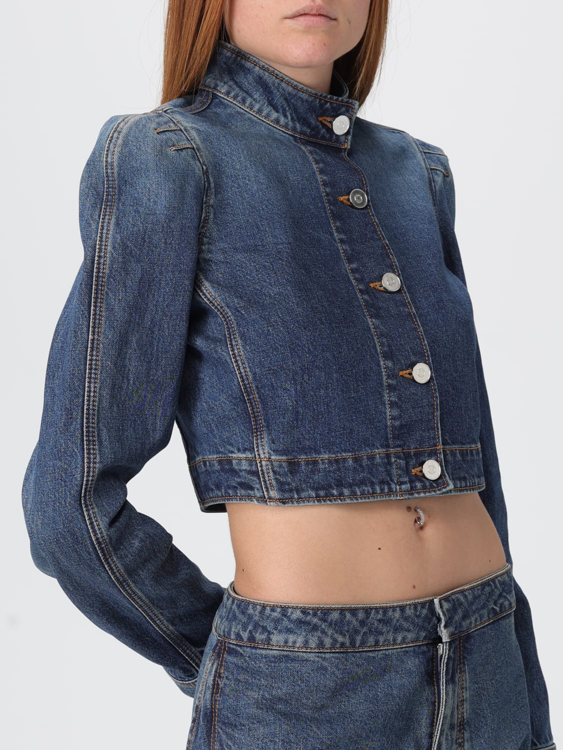 ALAÏA JACKET: Jacket woman AlaÏa, Blue - Img 5