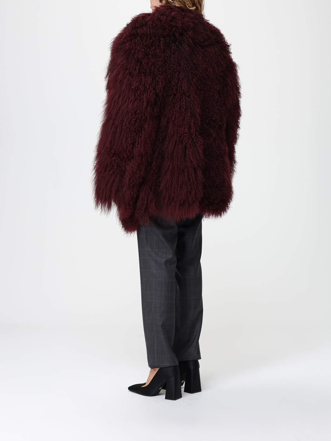 SALVATORE SANTORO FUR COAT: Fur coat woman Salvatore Santoro, Burgundy - Img 2