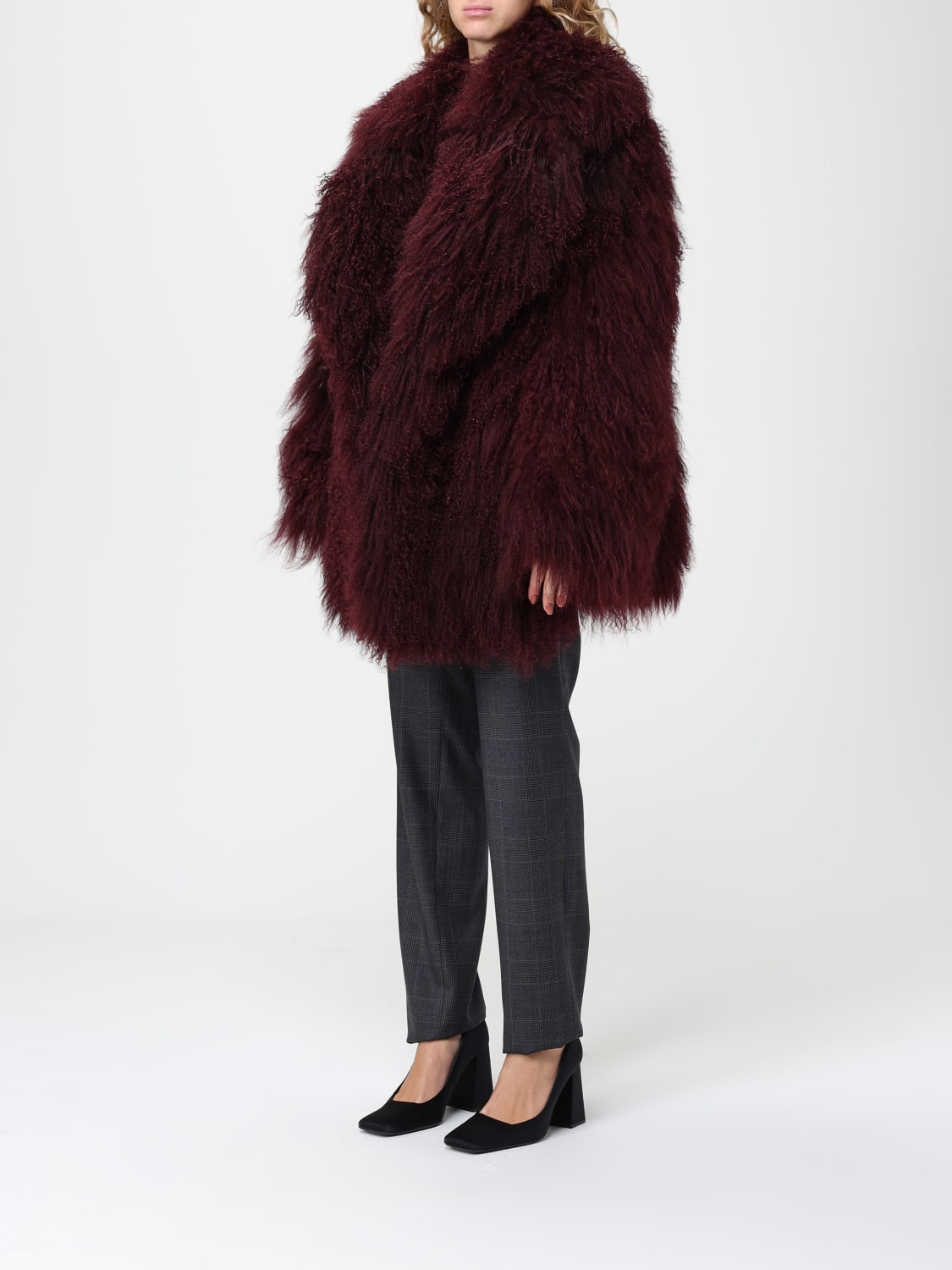 SALVATORE SANTORO FUR COAT: Fur coat woman Salvatore Santoro, Burgundy - Img 3