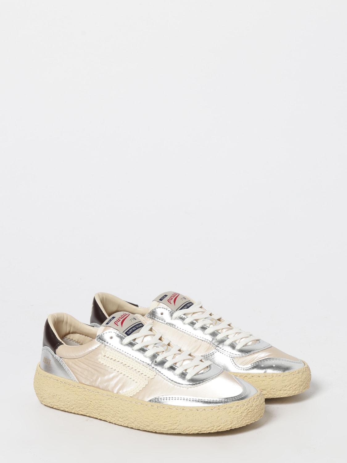 PURAAI SNEAKERS: Sneakers Polly Starlight Puraai in pelle vegana e nylon , Argento - Img 2