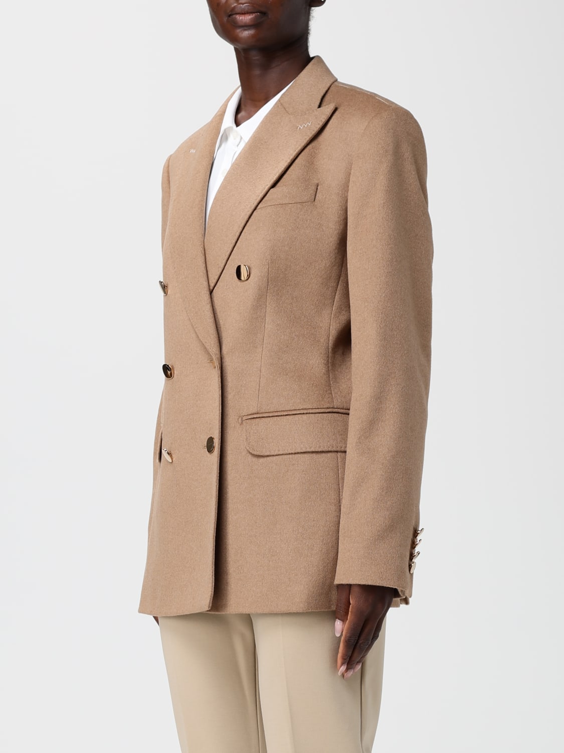 MAX MARA VESTE: Blazer femme Max Mara, Chameau - Img 4