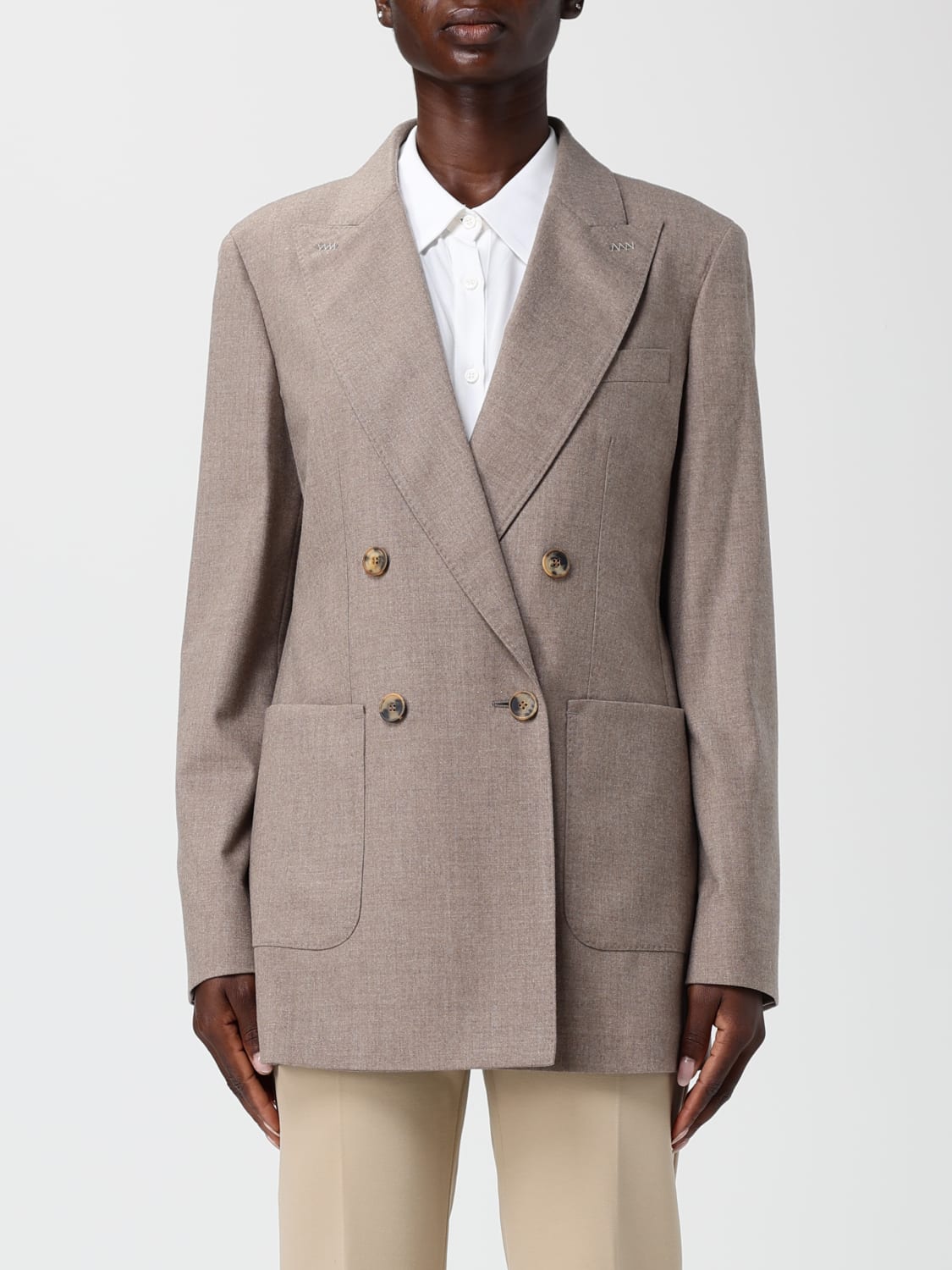 MAX MARA VESTE: Blazer femme Max Mara, Gris - Img 1
