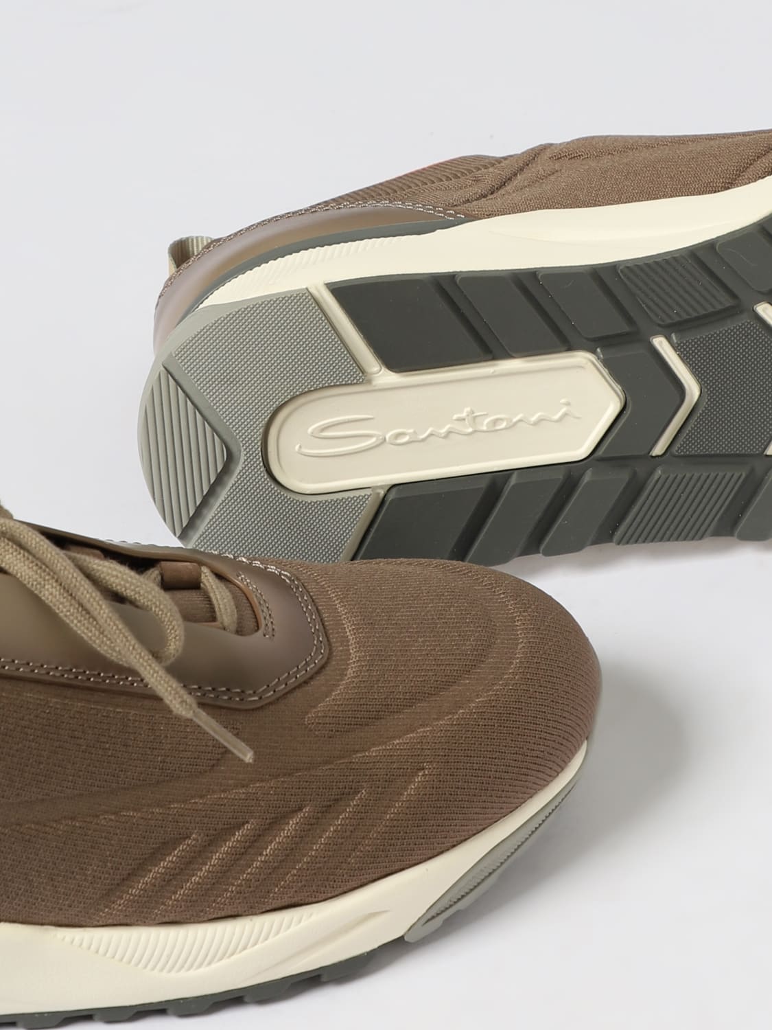 SANTONI SNEAKERS: Sneakers men Santoni, Brown - Img 4