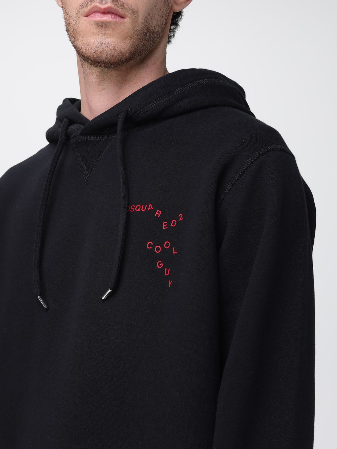 DSQUARED2 FELPA: Felpa con cappuccio con logo Dsquared2, Nero - Img 3