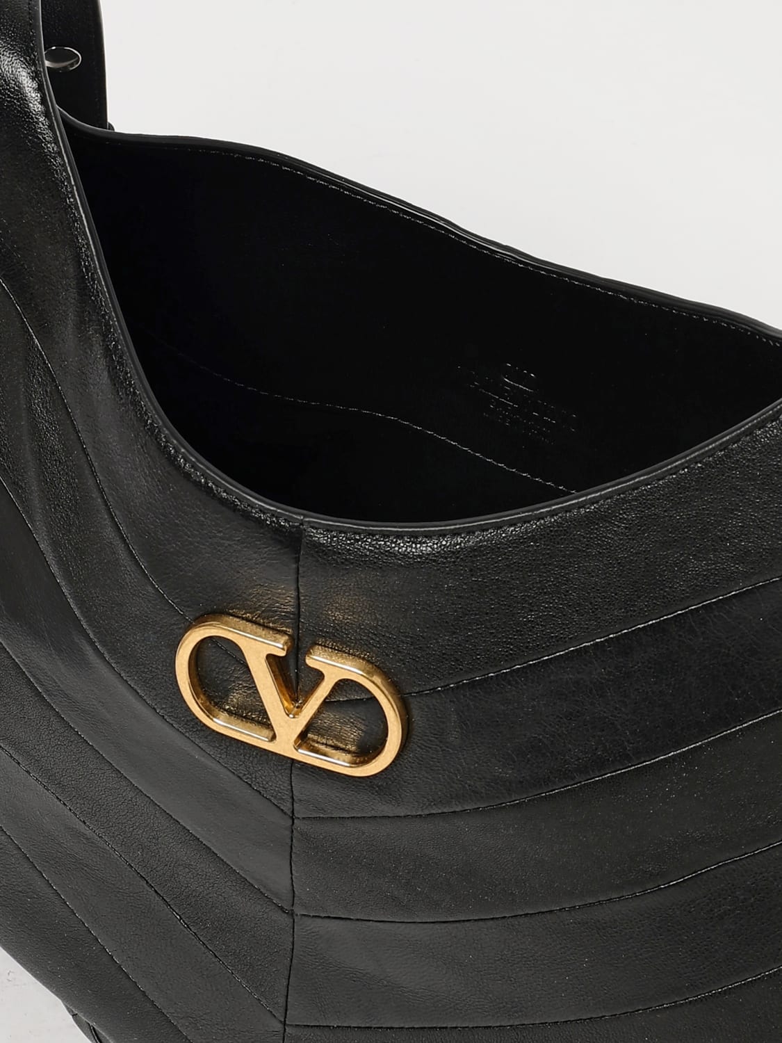 VALENTINO GARAVANI BORSA A TRACOLLA: Borsa Hobo Valentino Garavani in nappa chevron, Nero - Img 5